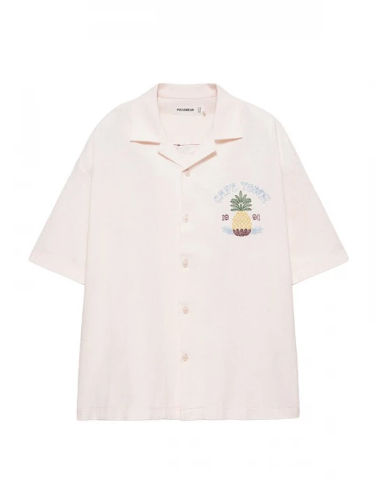 Foto van product Pull&Bear Overhemd camel / lichtblauw / smaragd / oudroze