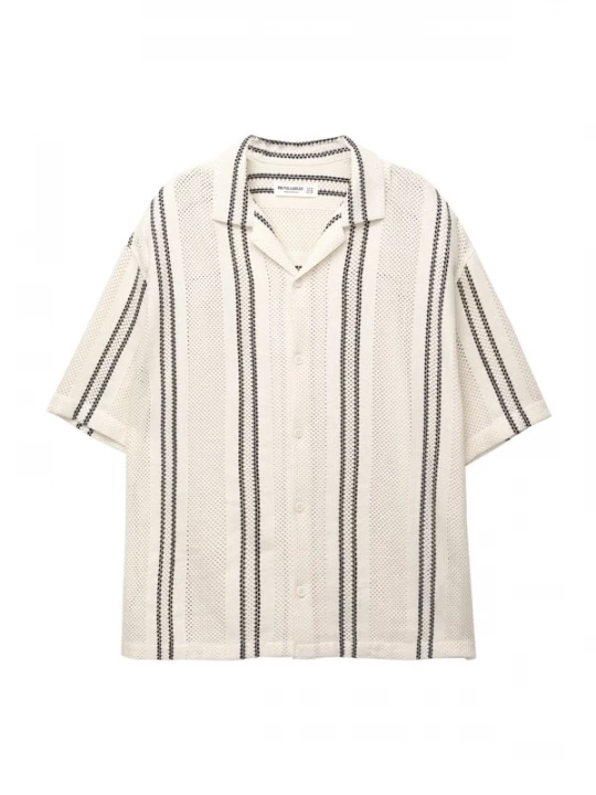 Foto van product Pull&Bear Overhemd ecru / zwart