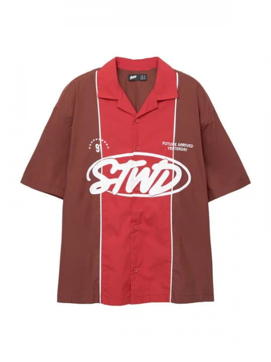 Foto van product Pull&Bear Overhemd 'STWD' rood / donkerrood / wit