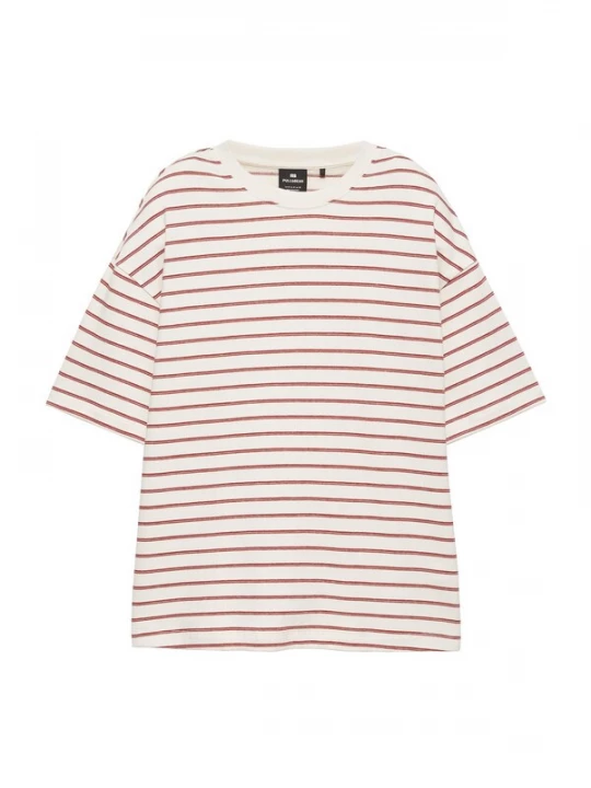 Foto van product Pull&Bear Shirt bourgogne / wit