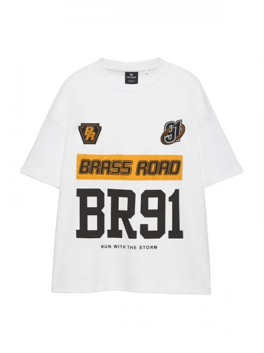 Foto van product Pull&Bear Shirt curry / zwart / wit