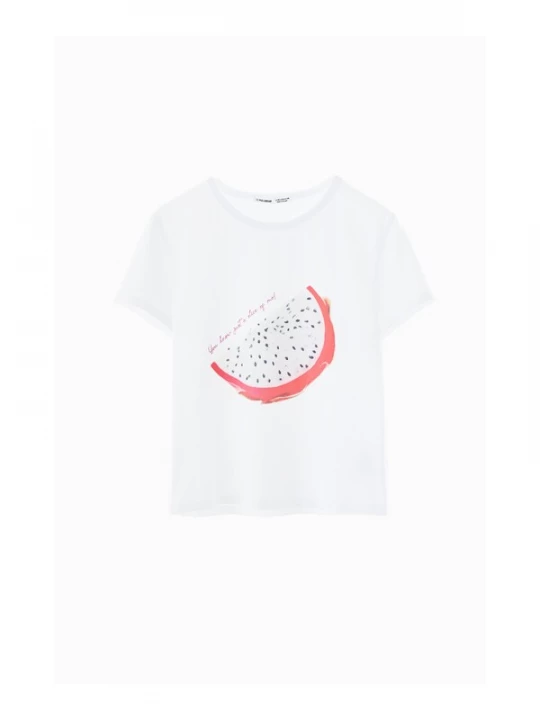 Foto van product Pull&Bear Shirt donkerroze / rood / zwart / wit