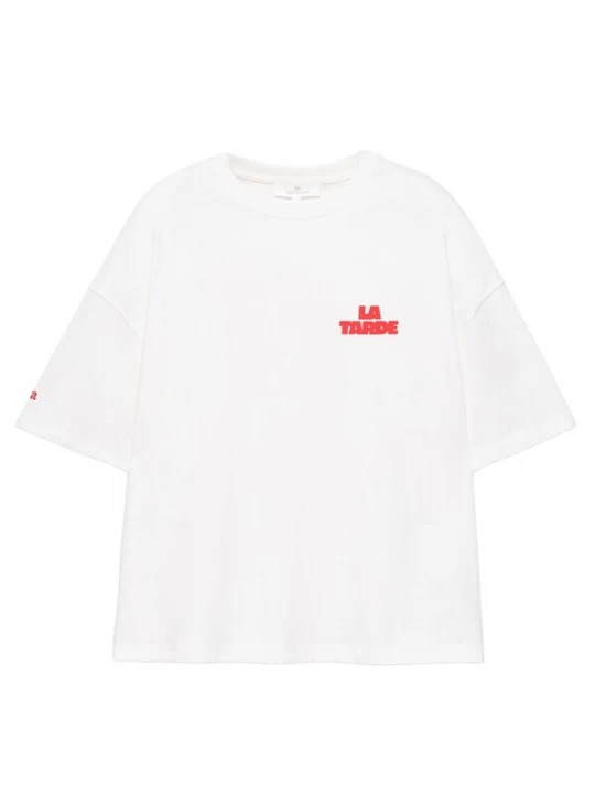 Foto van product Pull&Bear Shirt 'LA TARDE' bloedrood / wit