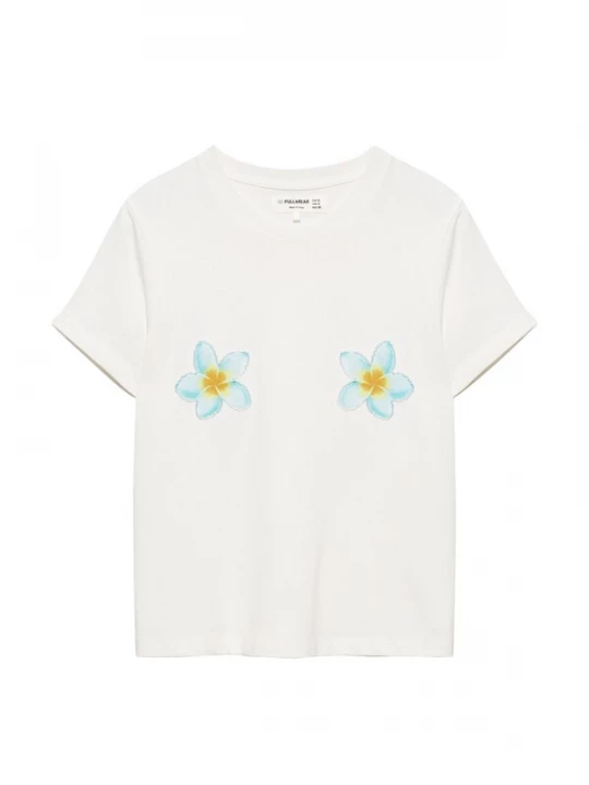 Foto van product Pull&Bear Shirt lichtblauw / donkergeel / offwhite