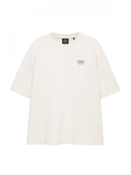 Foto van product Pull&Bear Shirt 'LOVE YOURSELF' beige / zwart