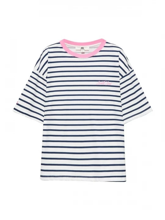 Foto van product Pull&Bear Shirt navy / rosa / wit
