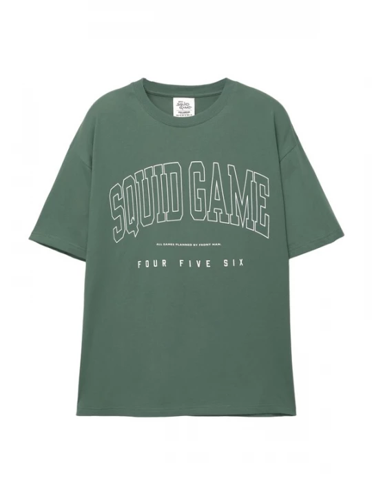 Foto van product Pull&Bear Shirt 'SQUID GAME' groen / wit