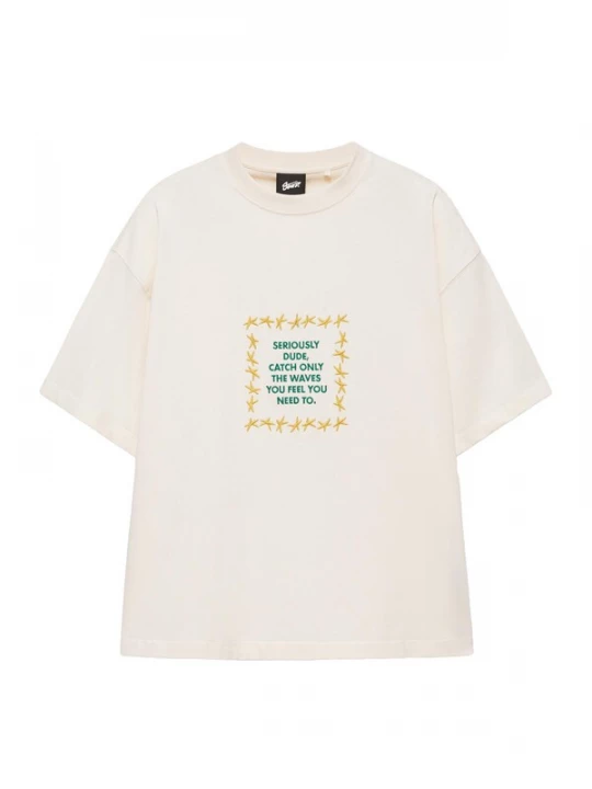 Foto van product Pull&Bear Shirt 'STWD COMMUNITY TRIPLE STAR' lichtbeige / goudgeel / groen