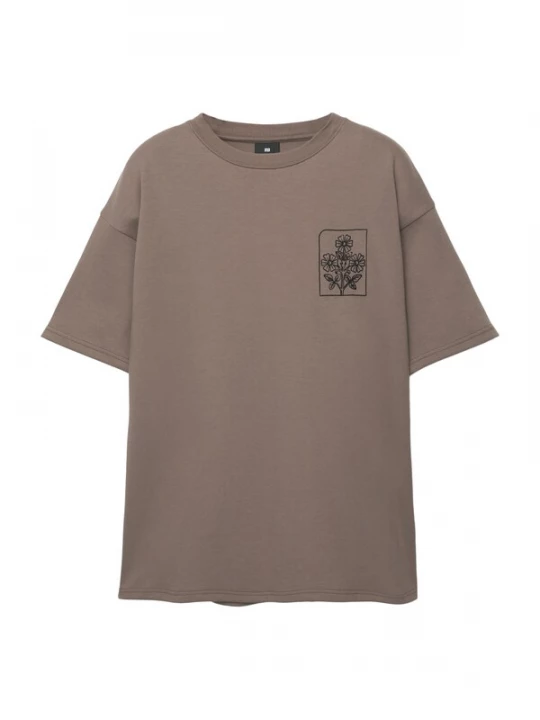 Foto van product Pull&Bear Shirt 'TAKE A LOOK' bruin / zwart / wit