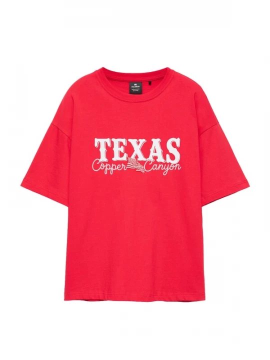 Foto van product Pull&Bear Shirt 'TEXAS' rood / wit