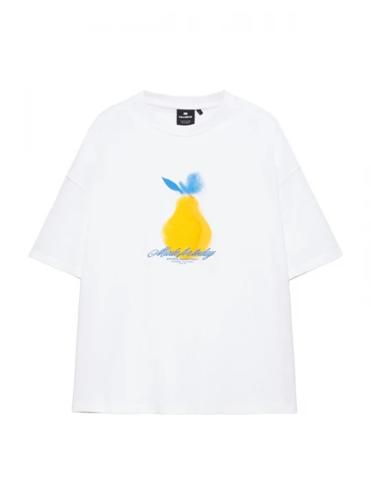 Foto van product Pull&Bear Shirt 'YELLOW LEMON' blauw / geel / wit
