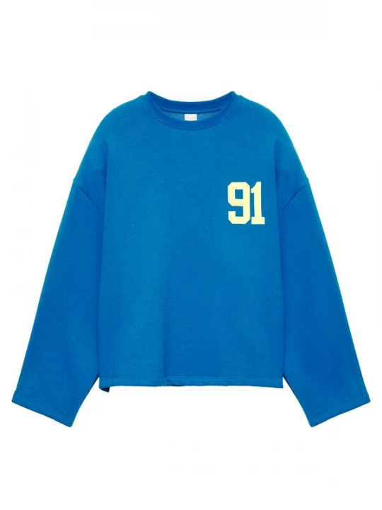 Foto van product Pull&Bear Sweatshirt 'PACIFIC 91' blauw / geel