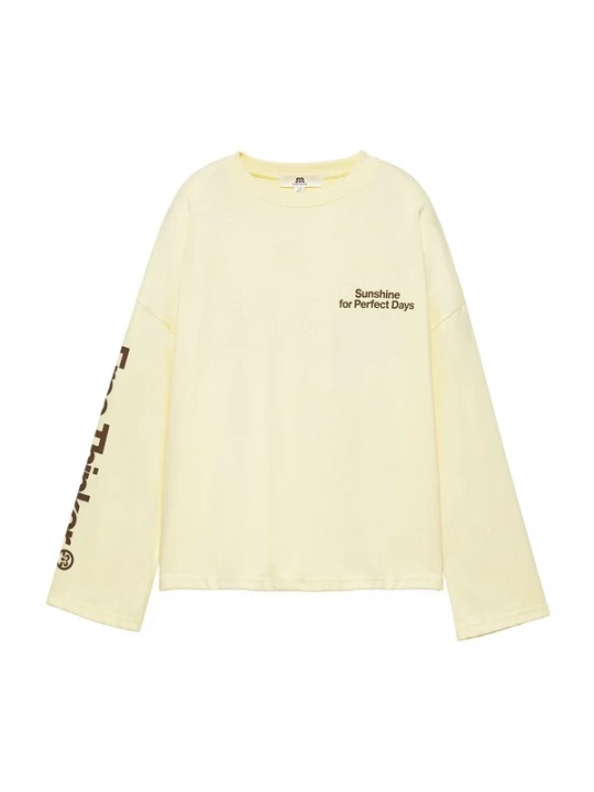Foto van product Pull&Bear Sweatshirt 'PACIFIC SOL' chocoladebruin / pasteelgeel / donkeroranje