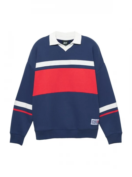Foto van product Pull&Bear Sweatshirt 'STWD' navy / rood / wit