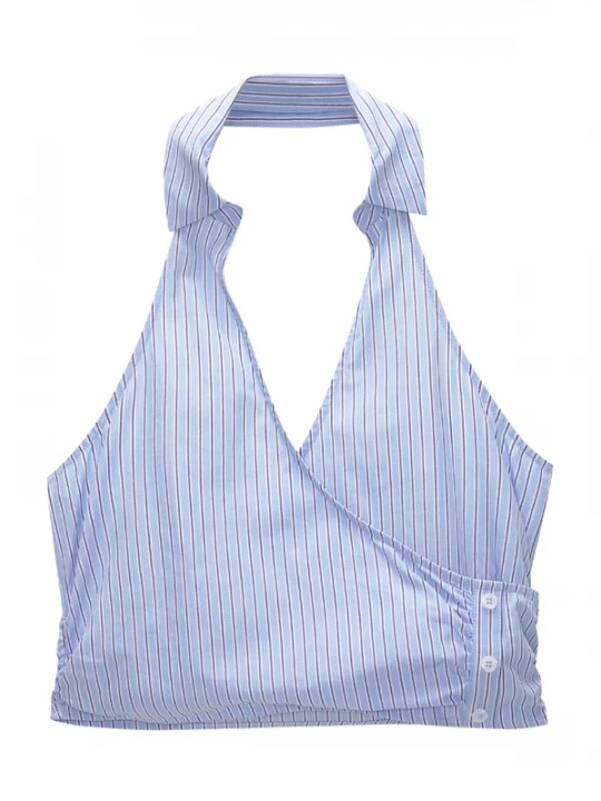 Foto van product Pull&Bear Top navy / lichtblauw / wit