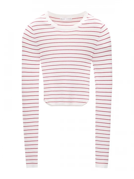 Foto van product Pull&Bear Trui karmijnrood / wit