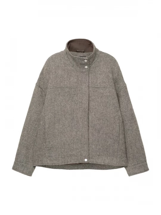 Foto van product Pull&Bear Tussenjas donkergrijs / wit