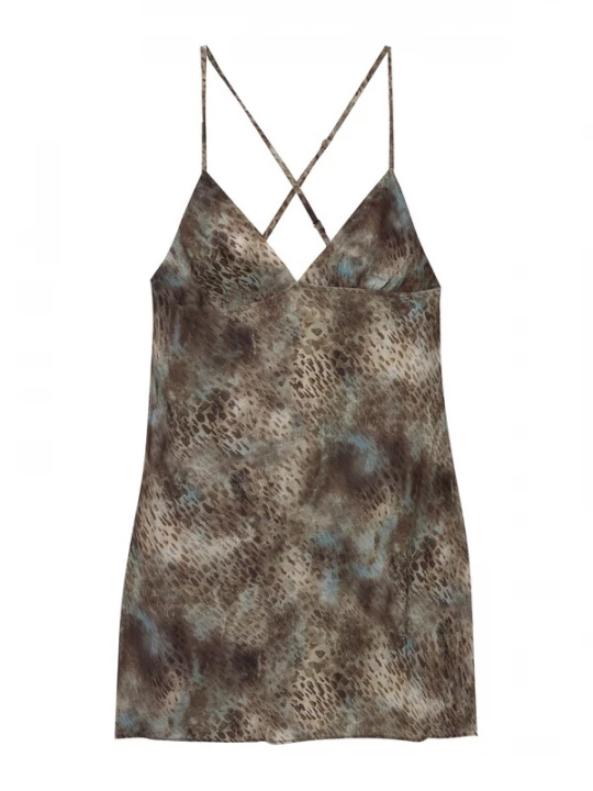 Foto van product Pull&Bear Zomerjurk beige / lichtblauw / bruin / donkerbruin