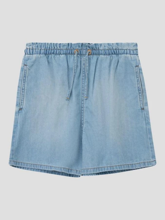 Foto van product Pull-on denim shorts / Losse pasvorm / Hoge stijging / Wijde pijp / Paperbag tailleband s.Oliver blauw