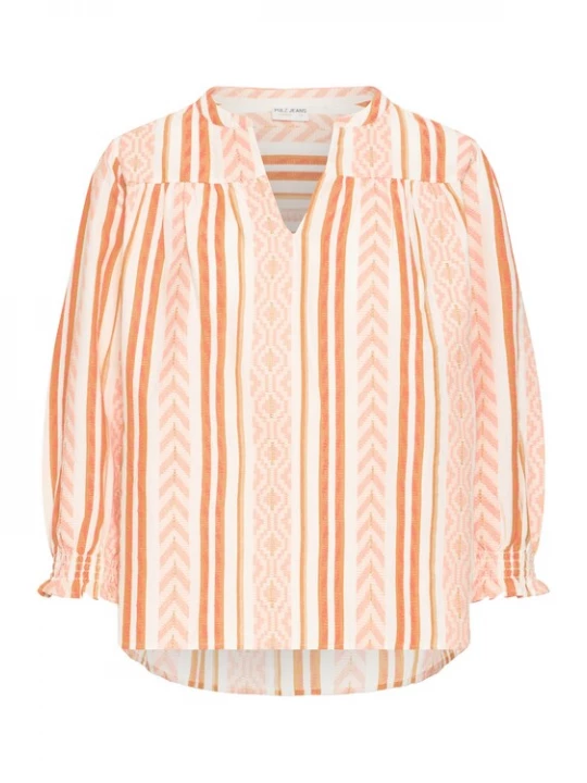 Foto van product Pulz Blouse 'PZAMBELLA' oranje / offwhite