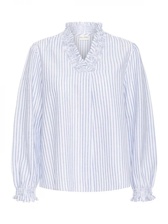 Foto van product Pulz Blouse 'PZAUDREY' blauw / offwhite