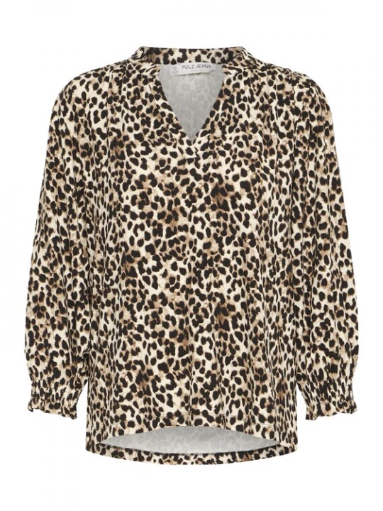 Foto van product Pulz Blouse 'PZCHARLOTTE' beige / mokka