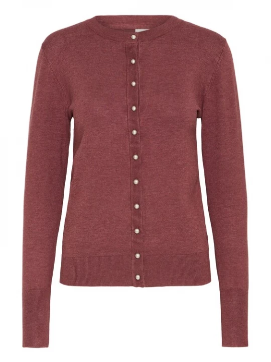 Foto van product Pulz Gebreid vest 'PZSARA' rood gemêleerd