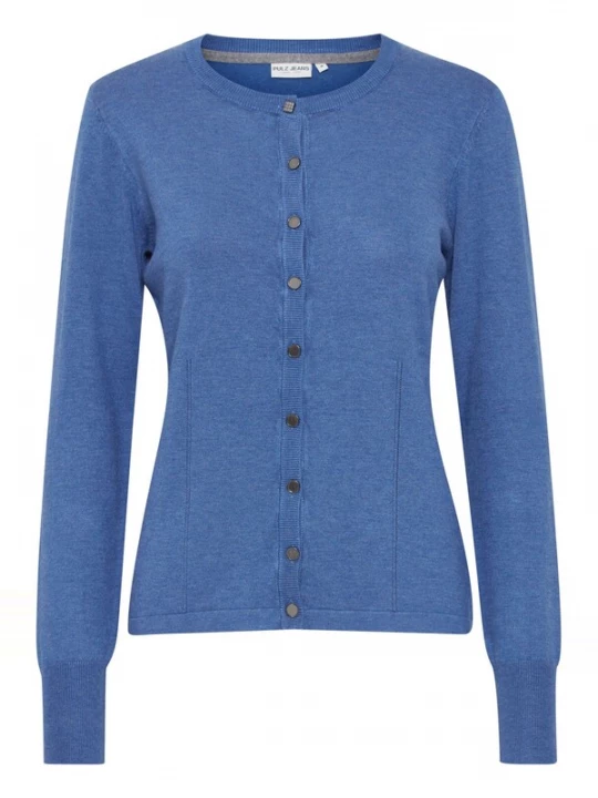 Foto van product PULZ Jeans Gebreid vest 'SARA' blauw / blauw gemêleerd