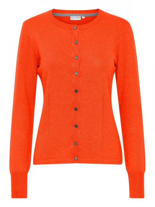 Foto van product PULZ Jeans Gebreid vest 'Sara' oranjerood