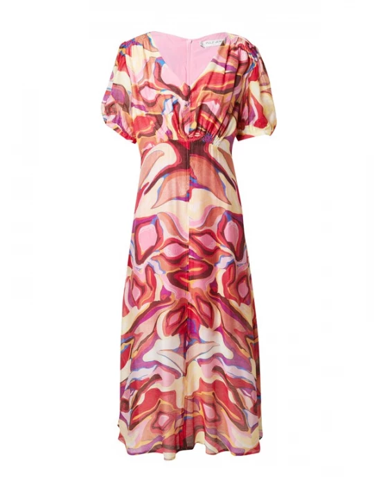 Foto van product PULZ Jeans Jurk 'JADA' beige / lichtblauw / pink / rood