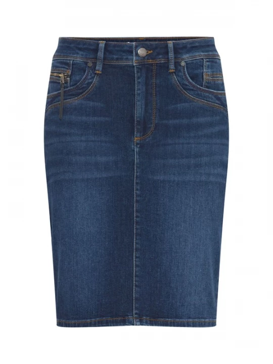 Foto van product PULZ Jeans Rok 'Karolina' blauw denim