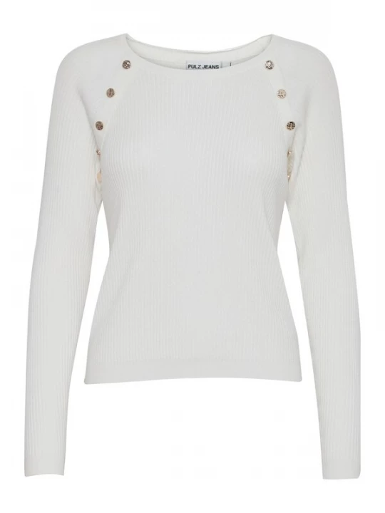 Foto van product PULZ Jeans Trui 'PZSara' wit