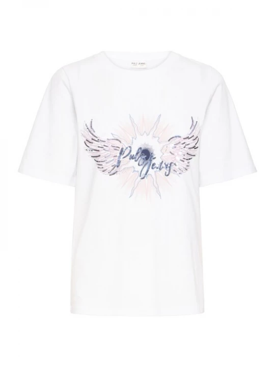 Foto van product Pulz Shirt ' PZBETHANY ' donkerblauw / lichtroze / wit