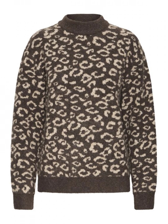 Foto van product Pulz Trui 'PZARTHA' beige / ombergrijs