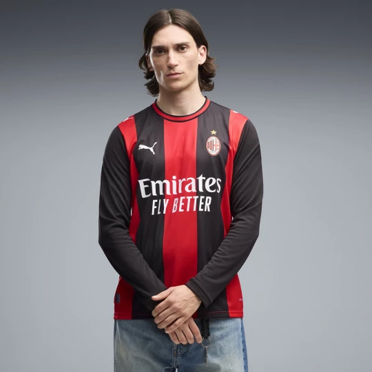 Foto van product PUMA AC Milan 26 / 27 thuisshirt met lange mouwen voor Heren, Zwart / Rood