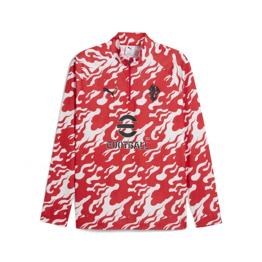 Foto van product PUMA AC Milan prematch-top met kwartrits voor Heren, Rood / Wit