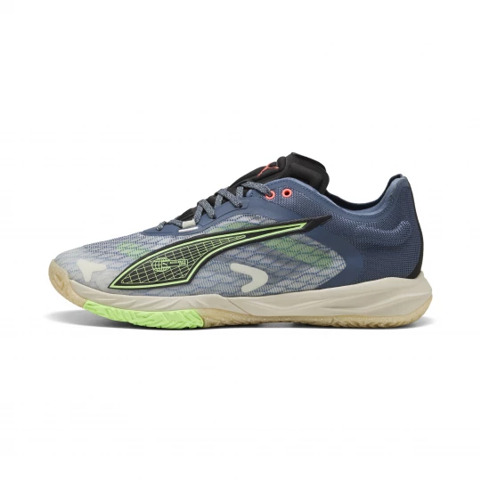 Foto van product PUMA Accelerate NITROâ¢ SQD 4 FOREVER.BETTER. Handbalschoenen Uniseks, Blauw / Zwart / Grijs