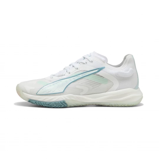 Foto van product PUMA Accelerate NITROâ¢ SQD 4 handbalschoenen voor Dames, Blauw / Wit