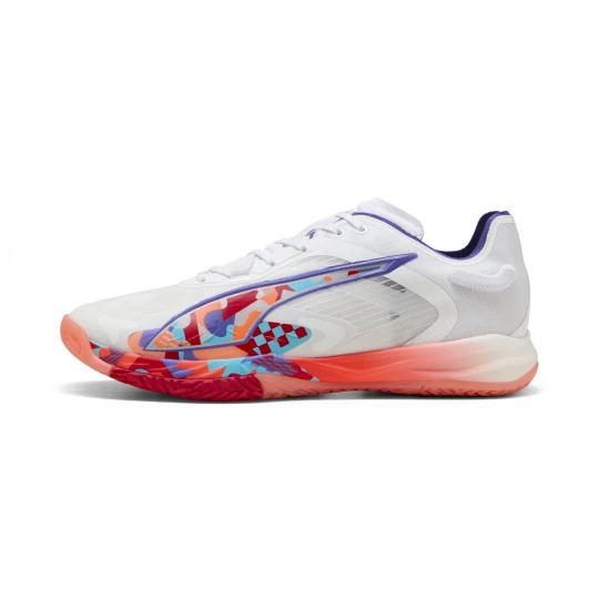 Foto van product PUMA Accelerate NITROâ¢ SQD 4 Mathias Gidsel uniseks handbalschoenen, Rood / Wit