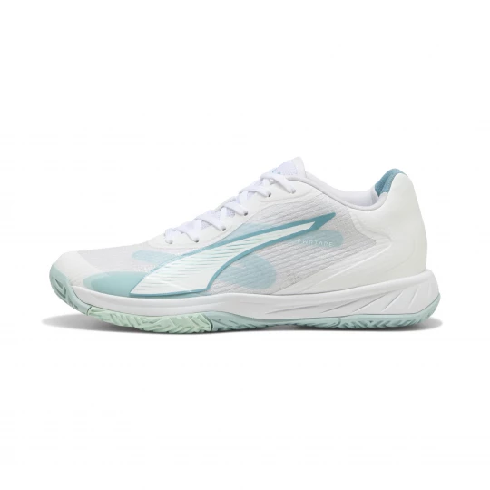 Foto van product PUMA Accelerate Turbo 4 Game On handbalschoenen voor Dames, Blauw / Wit
