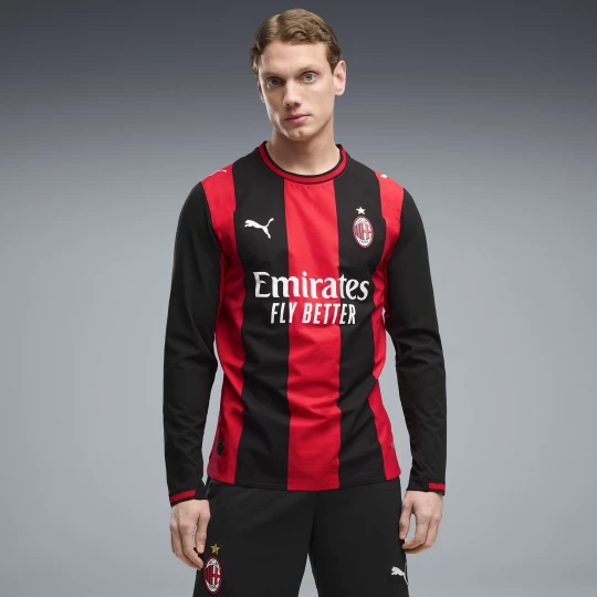Foto van product PUMA Authentiek AC Milan 26 / 27 thuisshirt met lange mouwen voor Heren, Zwart / Rood