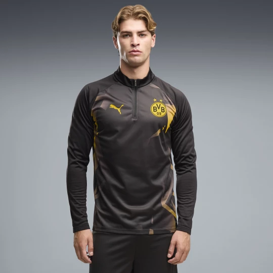 Foto van product PUMA Borussia Dortmund warm-up-top met kwartrits voor Heren, Zwart / Geel