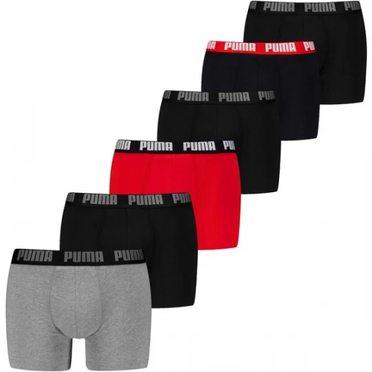 Foto van product PUMA Boxershorts 'Everyday' grijs gemêleerd / rood / zwart / wit