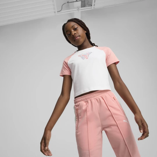 Foto van product PUMA BUTTERFLY VIBE Baby T-shirt Jeugd voor Dames, Roze / Wit