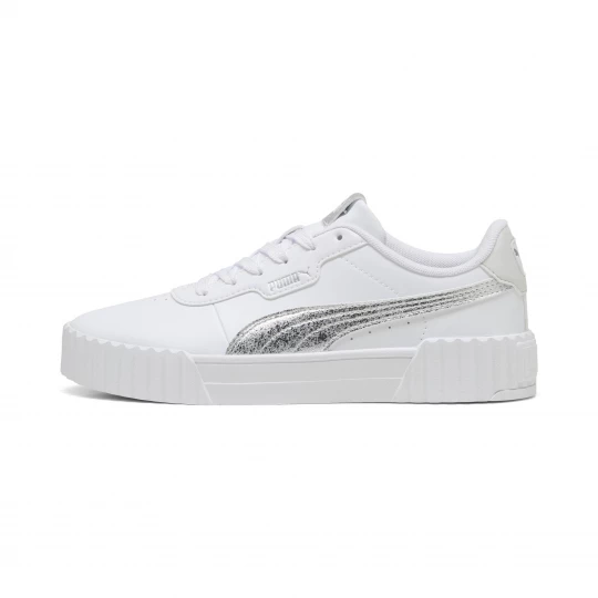Foto van product PUMA Carina 3.0 Metallic Whisper sneakers voor Dames, Wit / Zilver