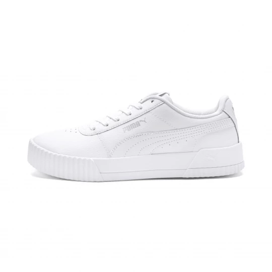 Foto van product PUMA Carina leren sportschoenen voor Dames, Wit / Zilver