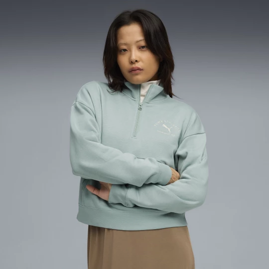 Foto van product PUMA Class korte top met ronde hals en halve rits voor Dames