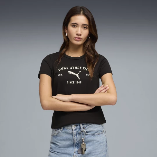 Foto van product PUMA Class T-shirt met print voor Dames, Zwart