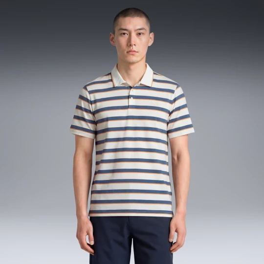 Foto van product PUMA CLOUDSPUN gestreepte golfpolo voor Heren, Wit