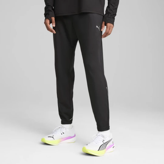 Foto van product PUMA CLOUDSPUN hardloopbroek met taps toelopende pijpen voor Heren, Zwart